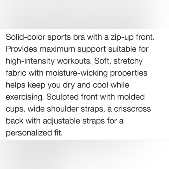 New--Women's Sculpt High Support Zip Front Sports Bra - All In Motion. 34DD - Picture 2 of 12